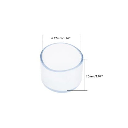Round Chair Leg Caps,PVC Furniture Feet Covers,TTZEZE Transparent Round Floor Protectors,Clear Table Feet Covers Preventing Plastic Chair Leg Covers Scratches and Noise 32mm/1.26'', 12 - size: 1.26 inches