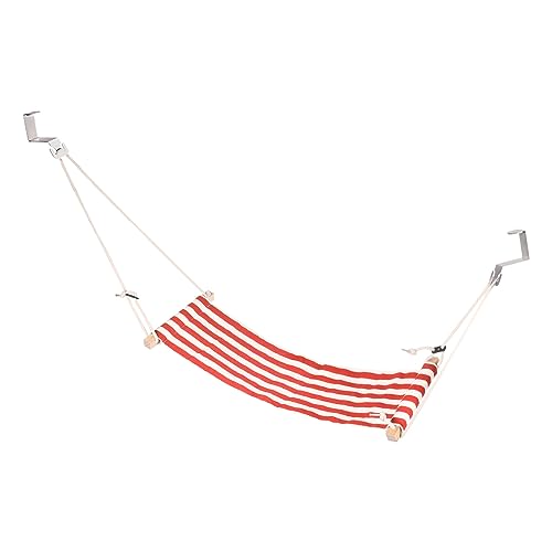PATIKIL Foot Hammock Under Desk, Adjustable Foot Rest Sling with Hooks Portable Desk Footrest for Airplane Travel Home Office, Red White Style 1 - color: Red