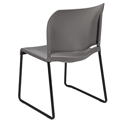 Flash Furniture Hercules Stack Chair, Black | Sled Base, Powder Coated, Contoured, 880 LBS. Weight Capacity - color: Grey, size: Set of 1