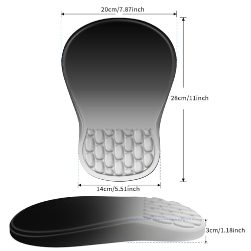 YIWEI Ergonomic Mouse Pad with Wrist Rest for Carpal Tunnel Pain Relief - color: Gradient Black
