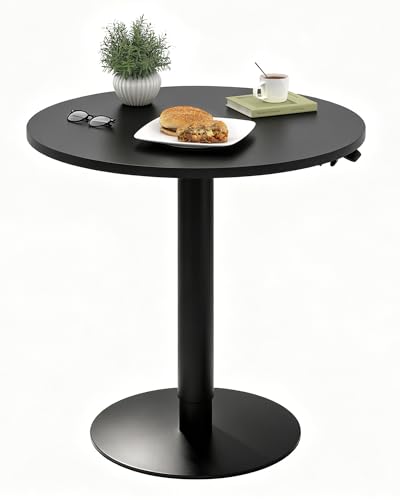 FLEXISPOT 24" Adjustable Height Round Dining Bar Table, Gas Spring Lift - color: Black, size: 24‘’