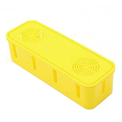 Cable Box Organizer for Desk, ABS Plastic Cord Storage - color: Yellow