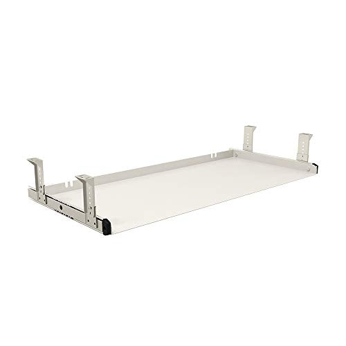 FRMSAET Under Desk Keyboard Tray Heavy-Duty All-Metal Material 20/24/30 inches Platform Computer Drawer Organizer Home Office Kitchen Bedroom Garage Storage Tool - Easy to Install.(30 inches, White) - color: White, size: Large