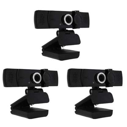 Hd (1080P) Computer Network USB Camera with Microphone, 1.8m Cable, typc-c Adapter, Triangle Stand. for Network Office, Video, Study, Live broadcast-3pack