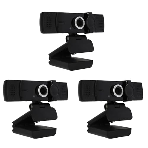 Hd (1080P) Computer Network USB Camera with Microphone, 1.8m Cable, typc-c Adapter, Triangle Stand. for Network Office, Video, Study, Live broadcast-3pack