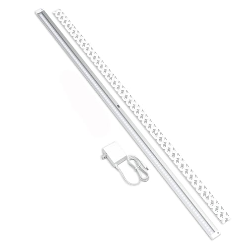 EShine Hand Wave Activated Under Cabinet LED Lighting Kit, Dimmable, 1-Pack 40 in - Touchless Dimming Control, White Under Counter Lights for Kitchen, Garage, Office, Desk - Cool White (6000K) - color: Cool White (6000K), size: 40 inch