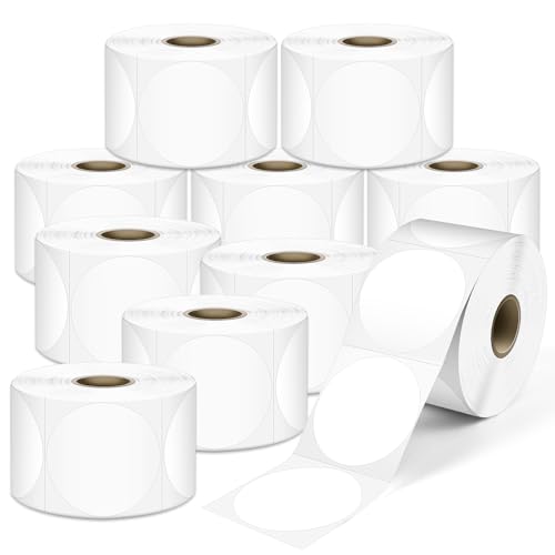 L LIKED 2" Round Direct Thermal Labels for Block, Permanent Adhesive Circle Label & Compatible with Rollo, Zebra and Other Desktop Printers (10 Roll, 7500 Labels) - size: 2" Round-10 Rolls