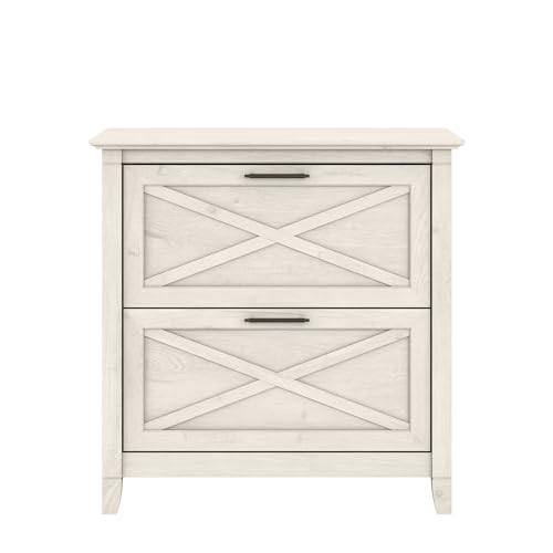 Bush Home Key West 2 Drawer Lateral File Cabinet in Linen White Oak, Document Storage for Home Office, Accent Chest with Drawers - color: Linen White Oak