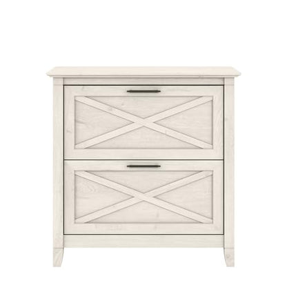 Bush Home Key West 2 Drawer Lateral File Cabinet in Linen White Oak, Document Storage for Home Office, Accent Chest with Drawers - color: Linen White Oak