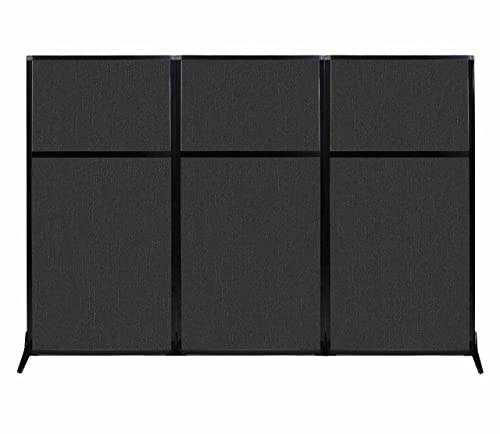 Versare Workstation Partition | Portable Wall Divider | Modern Office Cubicle | Free Standing Privacy Screen | Flexible Work Space | 99" x 70" Black Fabric Panels - color: Black, size: 99" Wide x 70" Tall Without Window