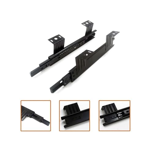 Keyboard Slides Under Desk Heavy Duty 1 Pair ， 10inch/12inch Desk Keyboard Drawer Tray Slide Rail Track- Can Support 40kg- 3 Fold Extension -Black (Size : 290mm/12inch) - size: 290mm/12inch