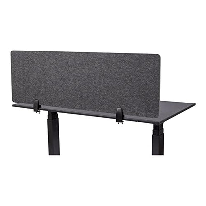 Stand Up Desk Store ReFocus Raw Clamp-On Acoustic Desk Divider Mounted Privacy Panel to Reduce Noise and Visual Distractions (Anthracite Gray, 47.25" x 16") - color: Anthracite Gray, size: 48" X 16"