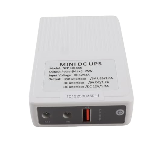 ViaGasaFamido UPS Power Supply for Routers Modems, Compact Uninterruptible Battery Backup, 10400mAh with 3 Adapters for Home and Office