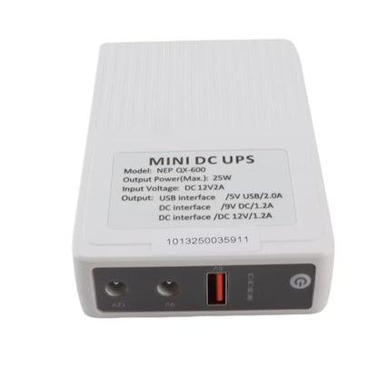 ViaGasaFamido UPS Power Supply for Routers Modems, Compact Uninterruptible Battery Backup, 10400mAh with 3 Adapters for Home and Office