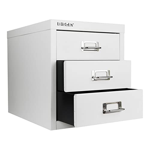Bisley 3-Drawer Steel MultiDrawer Cabinet - Traffic White - color: Traffic White, size: 3 Drawer