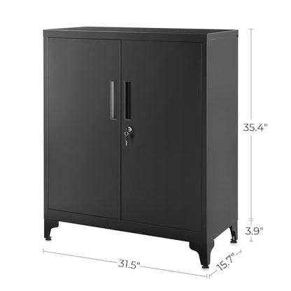 SONGMICS Garage, Metal with Doors - color: Black