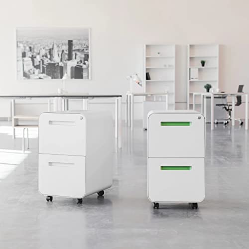 Laura Davidson Furniture Stockpile 2 Drawer Mobile File Cabinet with Lock - Under Desk Metal Filing Cabinet, Legal/Letter File Folders, Wheels and Stationary Feet, Pre-Assembled, Dark Grey - color: Dark Grey