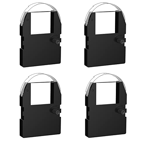 Replacement for Pyramid 3700 time Clock Ribbon Used with Pyramid 4000R, 3500, 3700, 4000, 4000HD Time Clocks, 11.5ft, Individually Sealed, Pre-Installed Ribbon Shield, 4 Pack - size: 4-Pack