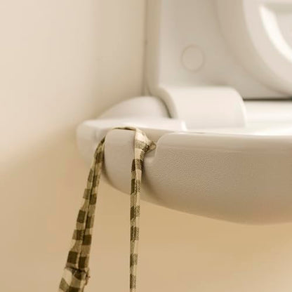 SlimFold Commercial Baby Changing Station, Wall-Mounted, White Granite | High-density plastic, pneumatic mechanism, 50 lb capacity, ASTM, ADA compliant, diaper bag hooks, for commercial restroom use