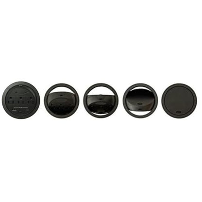 Kable Kontrol Recessed Power Grommet Desk Outlet, 3 AC Outlets,1 USB-A, 1 USB-C, 8’ Ft Power Cord, Flush Mount Fast Charging Station, for Office, Hotels – Black - size: 3 AC Outlets / 1 USB-A / 1 USB-C