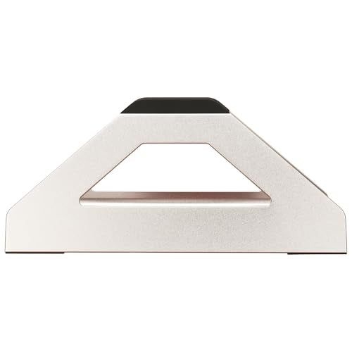 Vertical Laptop Stand, Space Saving Holder for MacBook with Tool-Free Width Adjustment, Pretty Anodized Aluminum for Desk, Universal Fit for 10-17" Laptop - color: Silver