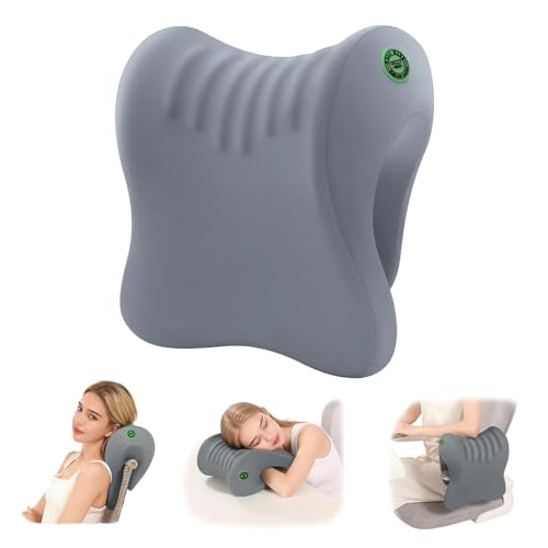 Ergonomic Office Chair Headrest, Adjustable Neck Support Pillow with Removable Washable Cover, Universal Head Rest Attachment for Office Chairs, Wheelchairs, Desk Chair Napping (Gray) - color: Gray