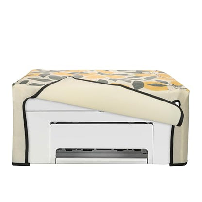 kwmobile Dust Cover Compatible with DeskJet 4120e / DeskJet 4155e / 4220e - Printer Case - Yellow/Green/Beige - Lemons