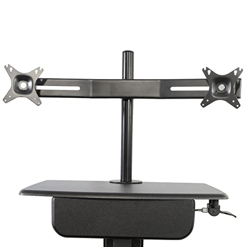 Kantek Dual LCD Monitor Arm for STS800/STS810 Sit to Stand Systems (STS802), Black - color: Black, style: Dual Monitor Arm