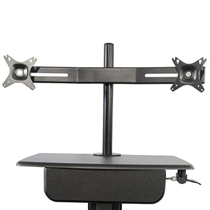 Kantek Dual LCD Monitor Arm for STS800/STS810 Sit to Stand Systems (STS802), Black - color: Black, style: Dual Monitor Arm