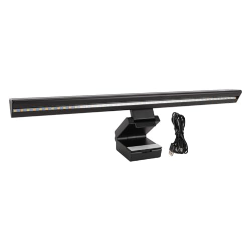 RGB Computer Light Bar with Music Sync, Dimmable LED Screen Lamp, 5 Color Temperatures Stepless Dimming Touch Control, Anti - Glare Dual Light for Desk and Gaming Setup