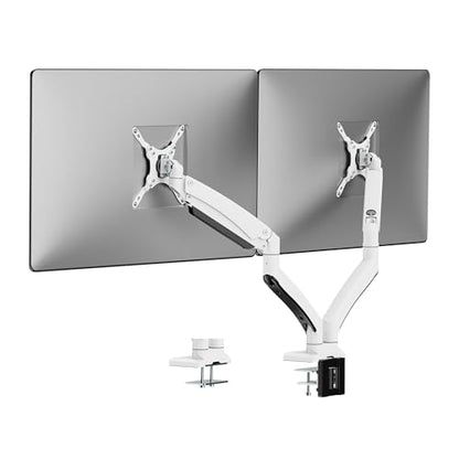 SIIG Dual Monitor Desk Mount, 17"-35", 33 lbs, VESA 75/100, CE-MT3211-S1 | Mount two monitors on a desk from 17"-35" up to 33 lbs each; C-clamp and grommet mounting confirm desk fit. - style: 35" Max