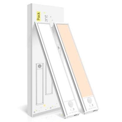 Bitrue Under Cabinet Lights,Rechargeable Motion Sensor, 8inch Silver,2-Pack
