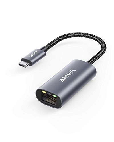 Anker USB C to Ethernet Adapter, Portable USB C Type-C 1-Gigabit Network Hub, 10/100/1000 Mbps,Network Adapter for MacBook Pro, iPad Pro 2019/2018, ChromeBook, XPS, Galaxy S9/S8, and More | Aluminum, Compact, 10/100/1000Mbps, USB C Ethernet Adapter for Ma