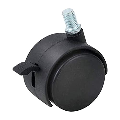 HOWDIA 4 Pcs M8×1.25 Thread (with 3/8 Adapter Nuts) 1.5" Swivel Caster Wheels with Brake, Light-Duty Casters Replacement for Carts/Small Furniture, Fits Metric M8 & Imperial 3/8, (30kg Total, 4-Pack) - style: M8-1.25(3/8-16 UNC)×13mm Threaded Stem with Br