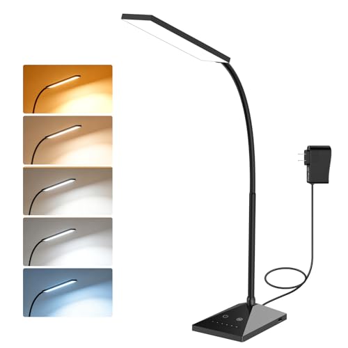 LED Desk Lamp, Eye-Caring Desk Light - color: Jet Black