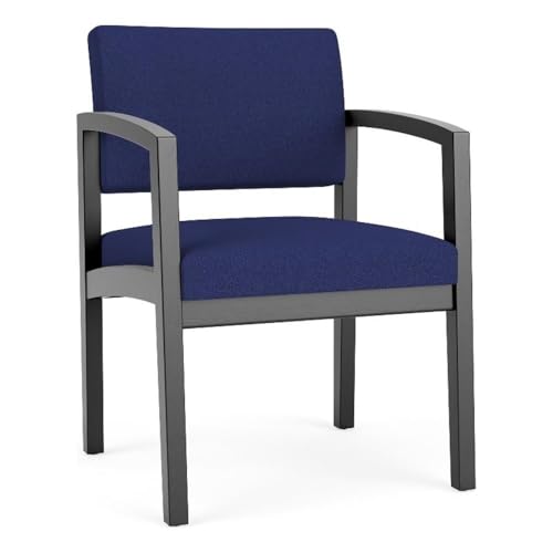 Lenox Wood Reception Waiting Room Healthcare Guest Chair/Black Wood/Blue - color: Blue