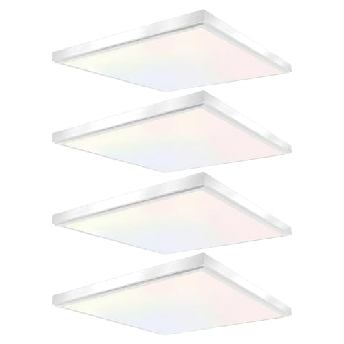 GT-Lite 2'x2'4200 Lumen 4 Pack LED Flat Panel,Flush Mount and Drop Ceiling - color: White 4 Pack, size: 2x2 Feet