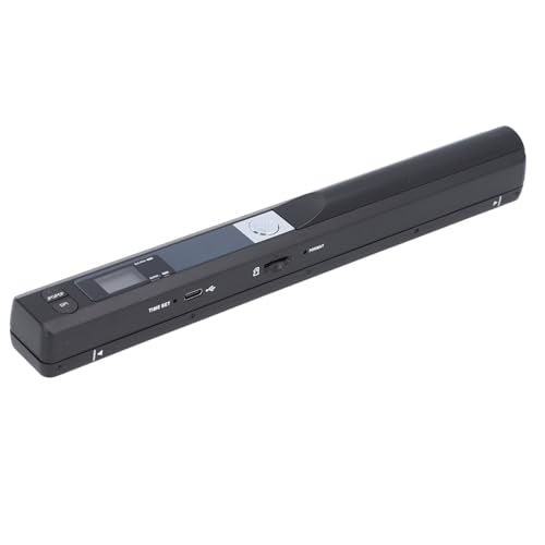 Focket Portable Document Scanner, 900 Dpi Handheld Photo Scanner Compact Lightweight with 32GB SD Card Storage for Home Office Business Travel (Black) - color: Black