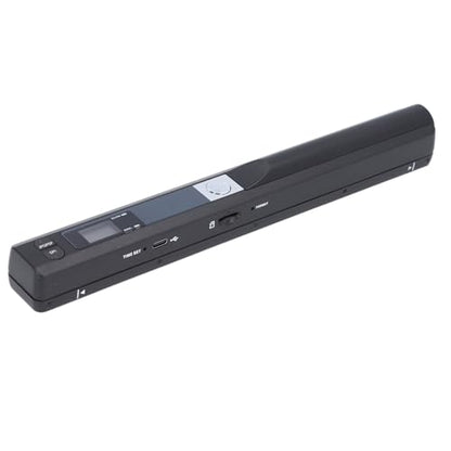 Focket Portable Document Scanner, 900 Dpi Handheld Photo Scanner Compact Lightweight with 32GB SD Card Storage for Home Office Business Travel (Black) - color: Black