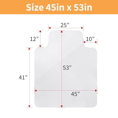 Yecaye Desk Chair Mat for Hardwood Floor, Office PVC Computer Chair Mat, Floor Protector for Rolling Chairs (Transparent, 45" x 53") - size: 45" x 53"