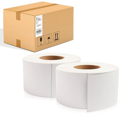 ABC PACK & SUPPLY Thermal Transfer Labels 3 x 6 Inch, White Matte Shipping Labels, 3" Core, Perforated, 1000 Labels per Roll, 4 Rolls, Permanent Adhesive, Industrial Printer Compatible - style: 3" x 6" / 4000 Pack