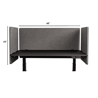 Stand Up Desk Store ReFocus Clamp-on Acoustic Desk Divider Privacy Panel that Reduces Noise and Visual Distractions (Ash Gray, 47.25" x 23.6", 23.6" x 23.6", & 23.6" x 23.6") - color: Ash Gray, size: 48" Set
