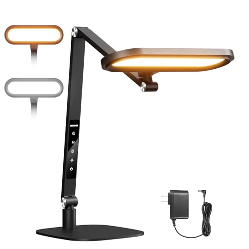 NEEWER Basics 16W Desktop LED Lamp for Home Office Video Conference Reading Lighting, Bi Color Eye Caring Foldable Dual Sided Dimmable Touch Ring Light with Desk Stand/Memory/Timer CRI95, FR16