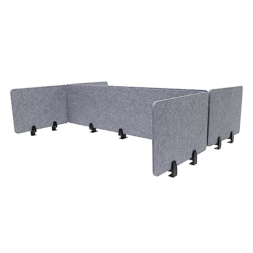 Acoustic Freestanding Privacy Partition 2PCS 47.25" x 16", 4PCS 23.6" x 16" Gray Desk Panels Noise Reducing Freestanding Desk Partitions Privacy Panels Sound Absorbing Cubicle Desk Divider