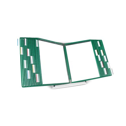 Tarifold Desktop Reference Organizer & Display System, 30 Double-Sided Pockets, 60 Sheet Capacity, Expandable, Durable Steel Wire Frames, Letter Size, Made in France, Green - color: Green, size: 30 Pockets