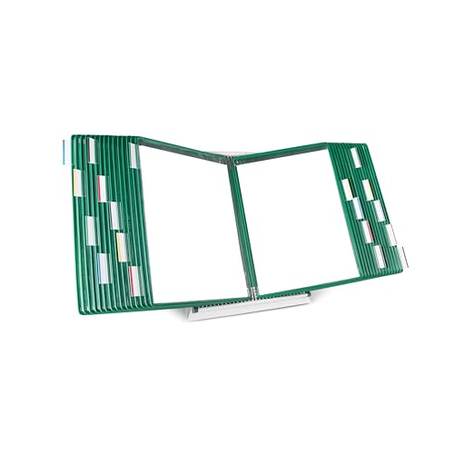 Tarifold Desktop Reference Organizer & Display System, 30 Double-Sided Pockets, 60 Sheet Capacity, Expandable, Durable Steel Wire Frames, Letter Size, Made in France, Green - color: Green, size: 30 Pockets
