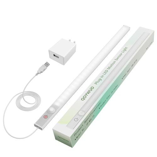 USB Plug-in Motion Sensor Light, ON/Night/Day Modes, Bright&Dimmable | 14" Slim LED Under Cabinet Lighting Indoor for Kitchen, Cabinet, Closet - 6000K Cool White, 1-Bar Standalone - color: Cool White, size: 1 * 1-Bar