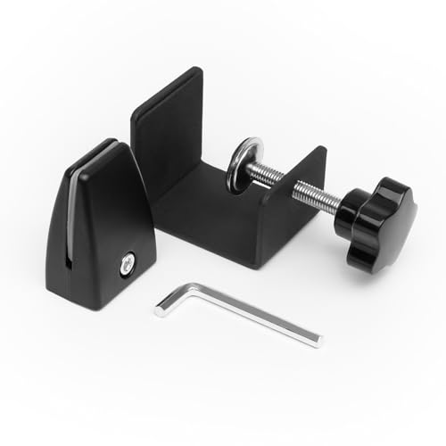 4-Pack Sneeze Guard Clamps for 1/8"" to 1"" Thick Panels, Adjustable Desk Partition Clips, Easy-to-Install Desk Privacy Panel Clips, Ideal for Office and Home Use, Black, 8HY-I0K-JXP340 - color: Black