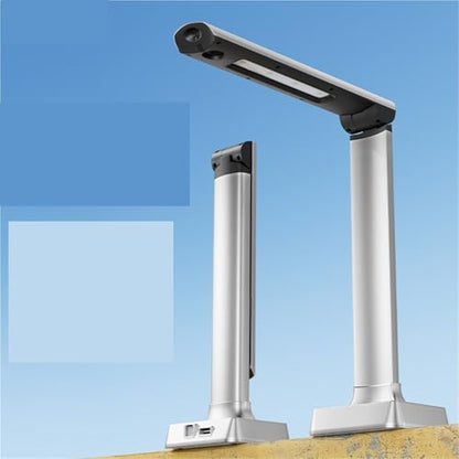Document Scanner, HD Book Camera with 4 LED Fill Lights, Portable Document Scanner, Automatic Correction for Passport and Card Recognition