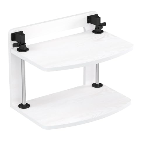 Computer Monitor Stand Riser for Reduced Neck Strain, Adjustable Height Desk Shelf Organizer Monitor Riser Stand for PC Monitor - Not for Laptop - Withe - Wood Grain, MR01-M - size: M / Only for monitor